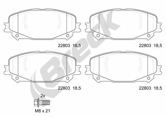 BRECK Bremsbelagsatz, Scheibenbremse